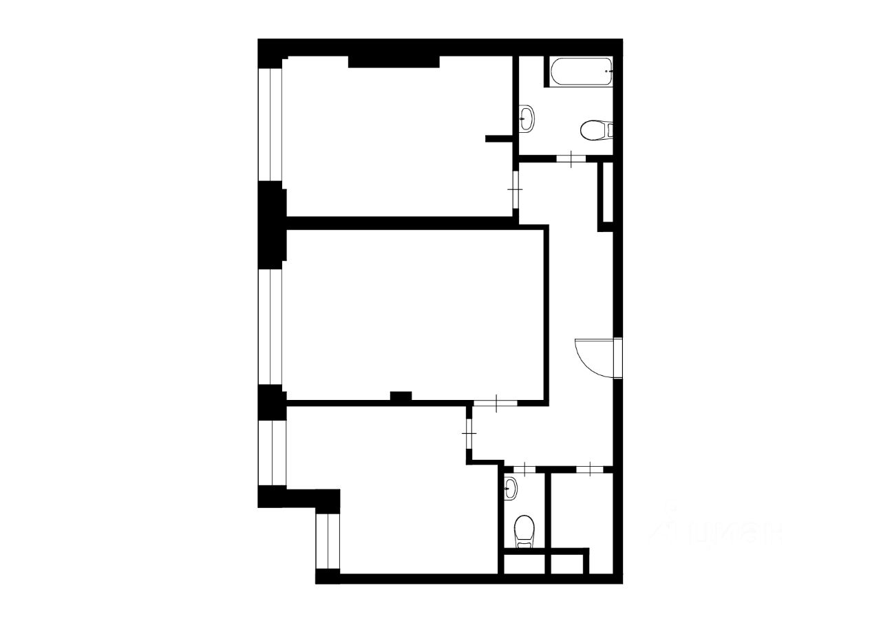 Планировка этой квартиры по данным Циан