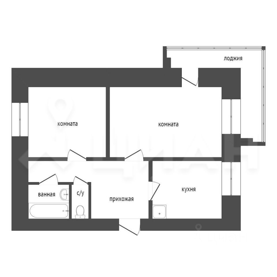 Планировка этой квартиры по данным Циан