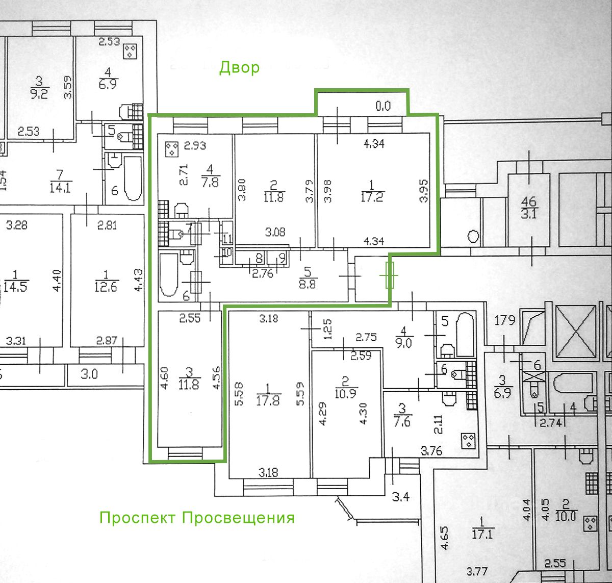 Продажа доли в квартире 63м² просп. Просвещения, 76К1, Санкт-Петербург, м.  Гражданский проспект - база ЦИАН, объявление 299607463