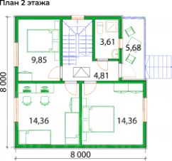 2-этаж. дом 116 м²