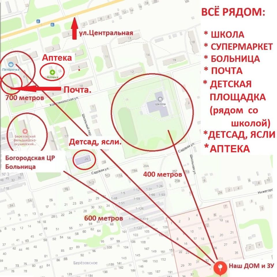 Купить дом 6,6сот. 41, Нижегородская область, Богородский район, Березовка  деревня, Массив № 1 территория - база ЦИАН, объявление 298704420