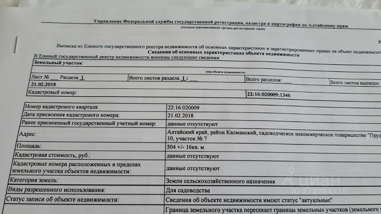 Продажа дома 5сот. Алтайский край, Калманский район, Прудское СНТ - база  ЦИАН, объявление 272094310