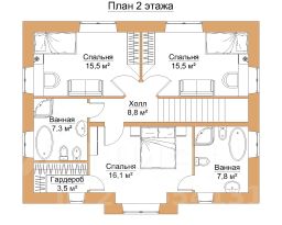 2-этаж. дом 150 м²