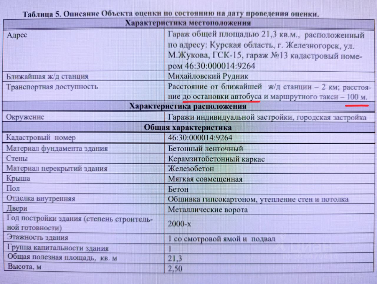 Гараж в Курская область, Железногорск ул. Маршала Жукова, 10к6 (21 м²)
