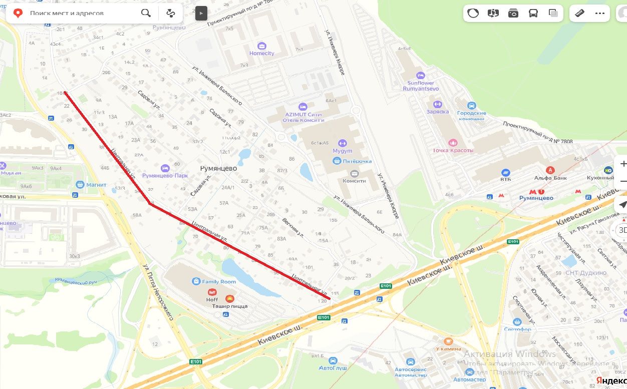 Аренда коммерческой земли 9.5сот. ул. Центральная, Москва, НАО ...