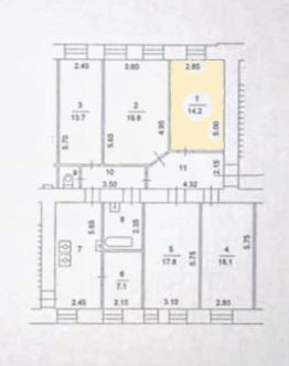 комната 124/14 м², этаж 3