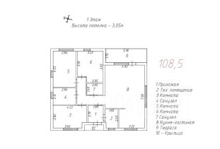 1-этаж. дом 108 м²