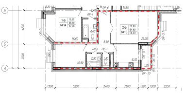 2-комн.кв., 58 м², этаж 5