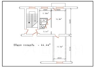 2-комн.кв., 44 м², этаж 5