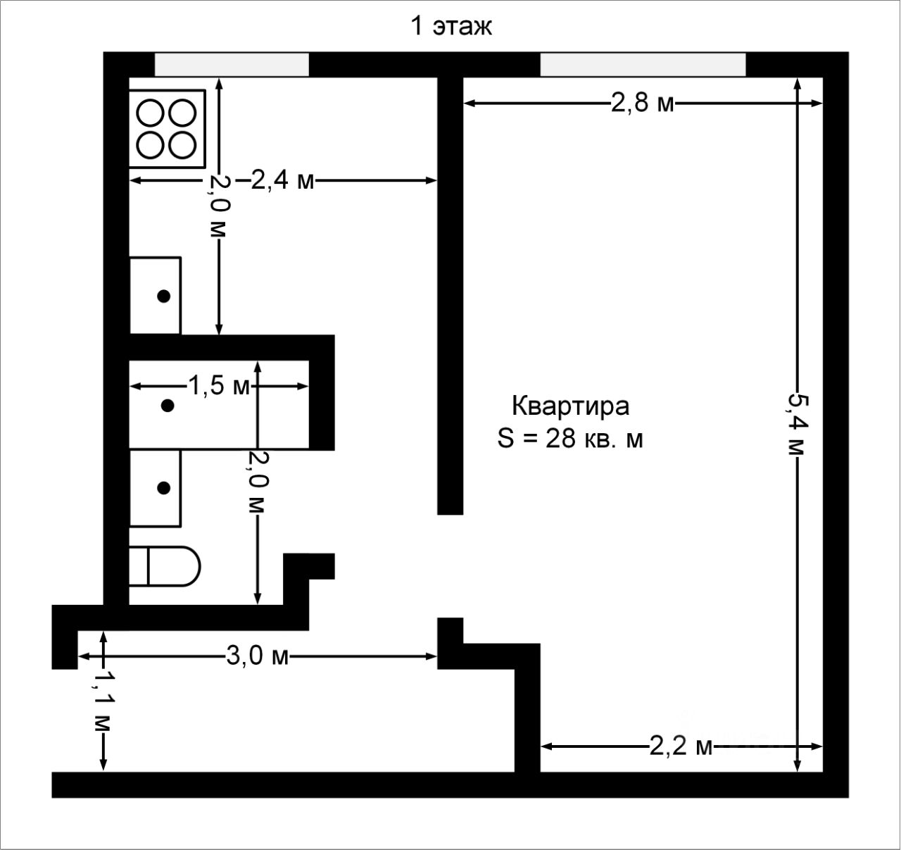 Продажа однокомнатной квартиры 27,9м² ул. Ивана Крылова, 1, Тюмень,  Тюменская область, Антипино микрорайон - база ЦИАН, объявление 281503339