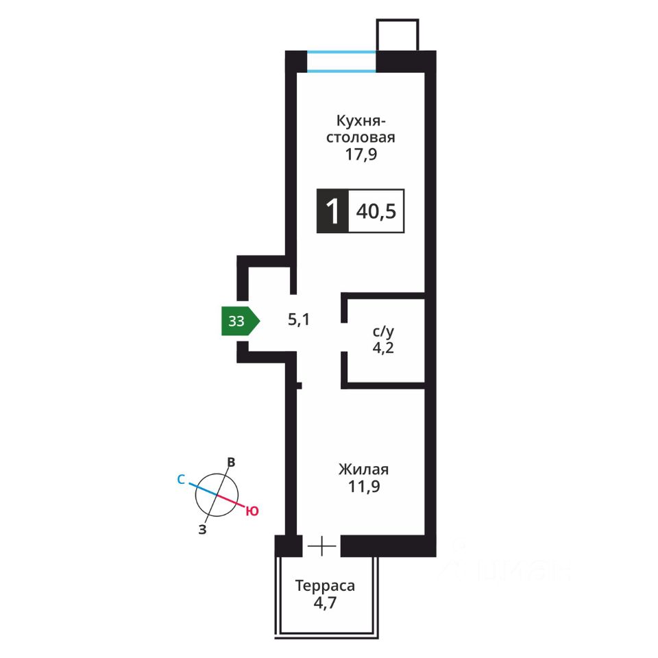 Купить однокомнатную квартиру 40,5м² пер. Косой, 4, Московская область,  Красногорск городской округ, Аристово деревня, м. Пятницкое шоссе - база  ЦИАН, объявление 295980039