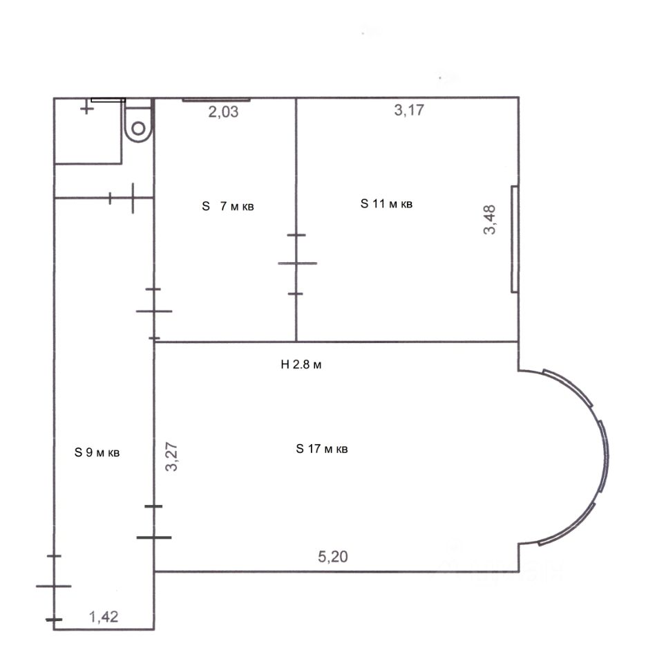 Купить трехкомнатную квартиру 48,1м² ул. Володарского, 117, Армавир,  Краснодарский край - база ЦИАН, объявление 297918426