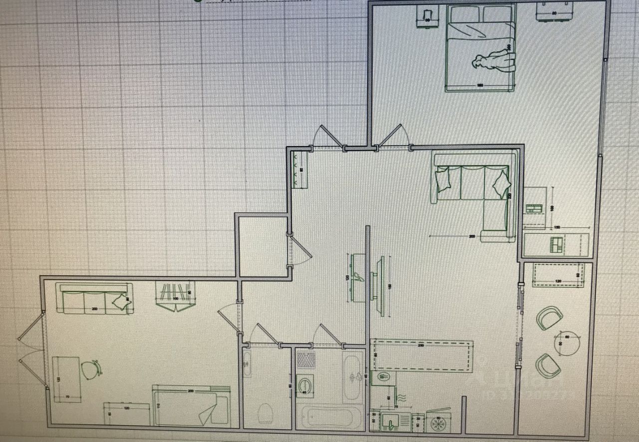 2-к кв. Астраханская область, Астрахань ул. Набережная Приволжского затона, 20В (64.6 м²)