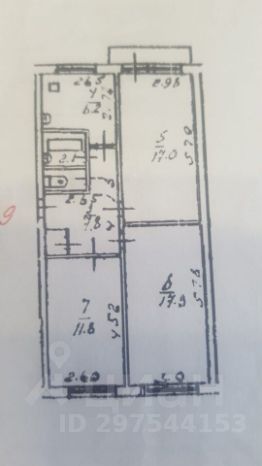 3-комн.кв., 64 м², этаж 2