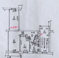 3-комн.кв., 61 м², этаж 2