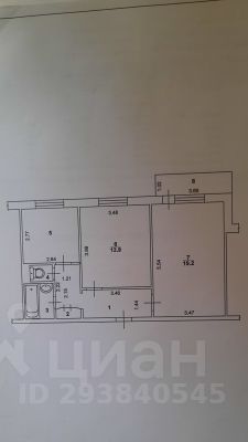 2-комн.кв., 53 м², этаж 3