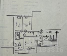 4-комн.кв., 74 м², этаж 2