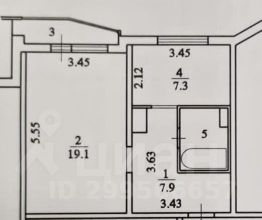 1-комн.кв., 38 м², этаж 10