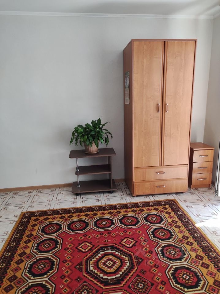 Светлая комната с ковром и шкафом, уютная атмосфера, 4 этаж, Барнаул, 35 кв.м, кухня 12 кв.м, жилая 18 кв.м, 1 комната, без отделки