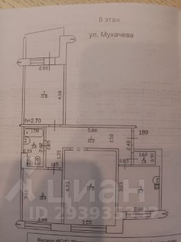 3-комн.кв., 68 м², этаж 8