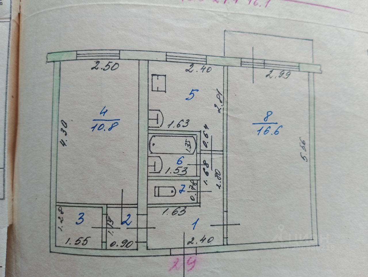 Купить двухкомнатную квартиру 46м² пер. Николая Липового, 74/1, Бийск,  Алтайский край - база ЦИАН, объявление 290986218