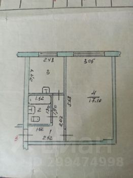 1-комн.кв., 30 м², этаж 1