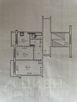 2-комн.кв., 52 м², этаж 5