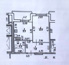 1-комн.кв., 38 м², этаж 7