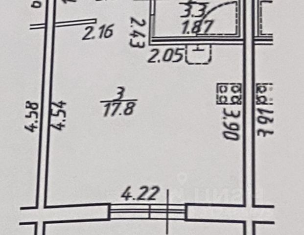 Студия, 30 м², 9/17 этаж