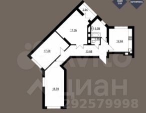 3-комн.кв., 90 м², этаж 8