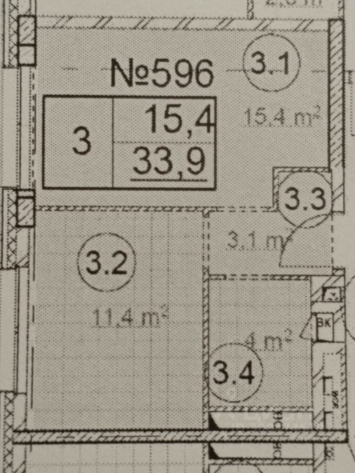 Продается1-комн.квартира,33,9м²