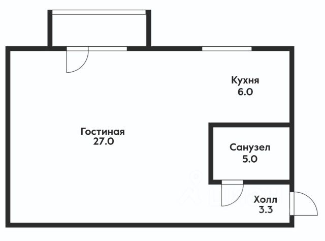 1-комн., 46 м², 2/6 этаж