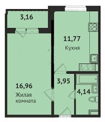 1-комн.кв., 40 м², этаж 13