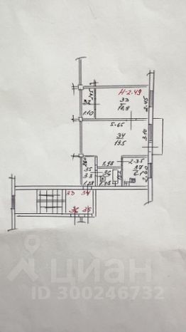 2-комн.кв., 46 м², этаж 4