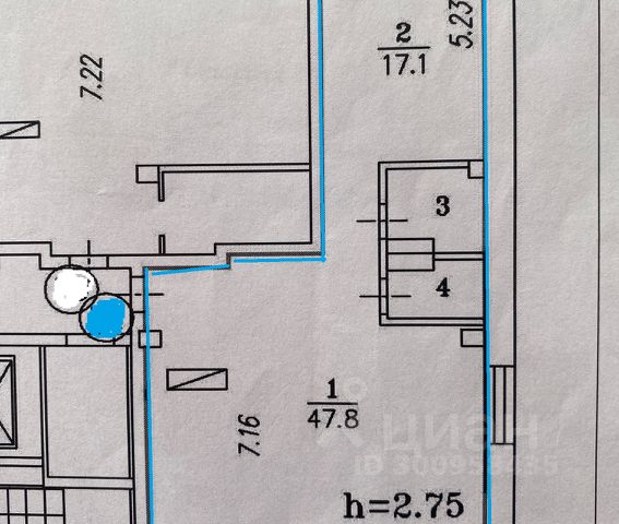 2-комн., 70,5 м², 9/9 этаж