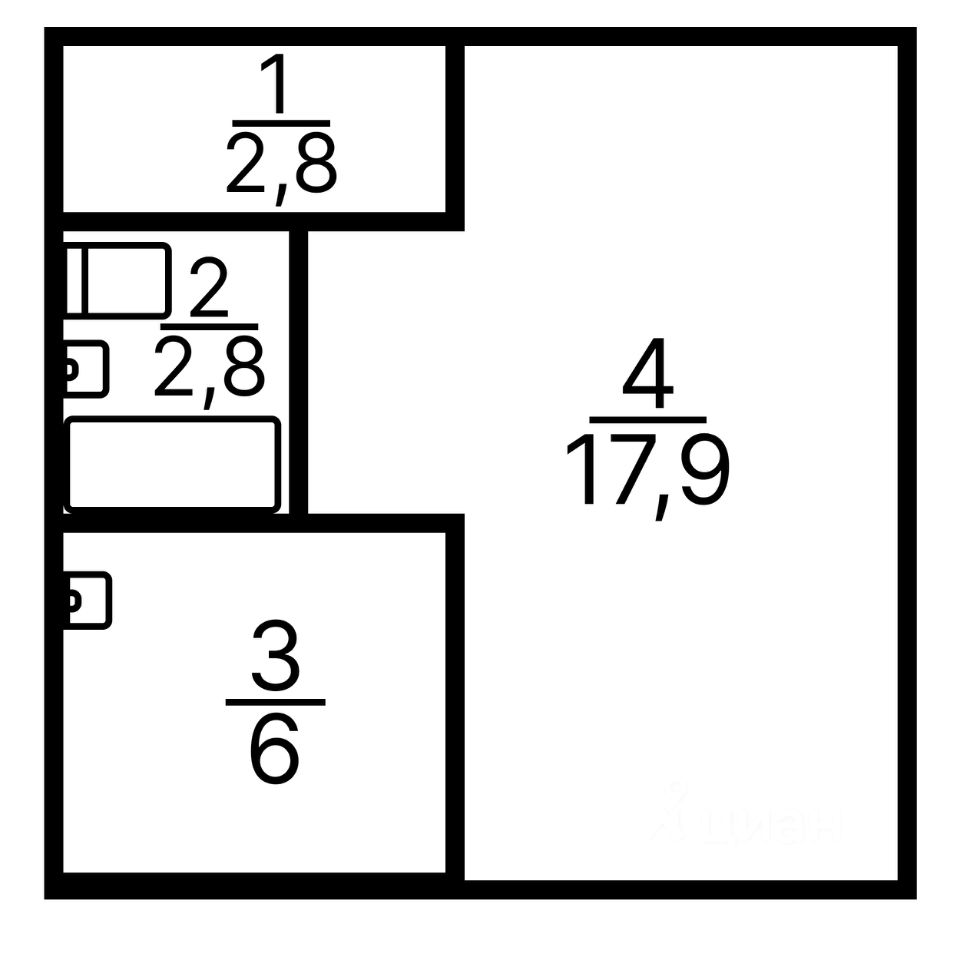 Продажа однокомнатной квартиры 30м² Лихачевский проезд, 9, Долгопрудный,  Московская область, Долгопрудный городской округ, м. Новодачная - база  ЦИАН, объявление 304351318