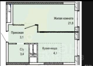 1-комн.кв., 33 м², этаж 13