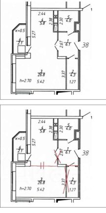 1-комн.кв., 50 м², этаж 6