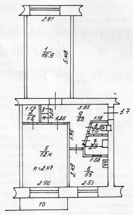 2-комн.кв., 46 м², этаж 2