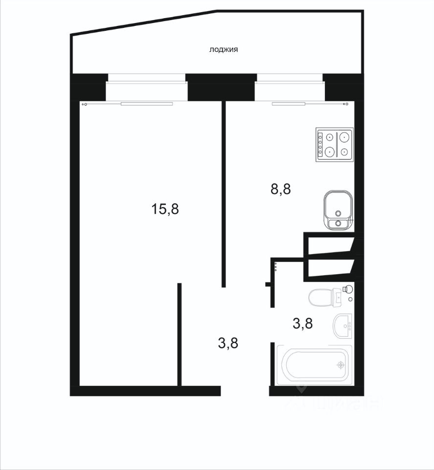 Продаю однокомнатную квартиру 32,1м² ул. Фурманова, 123, Екатеринбург,  Свердловская область - база ЦИАН, объявление 303588581