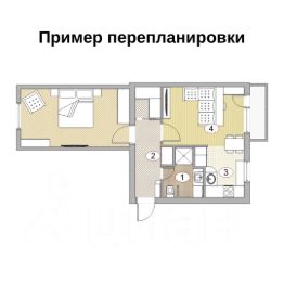 2-комн.кв., 43 м², этаж 2