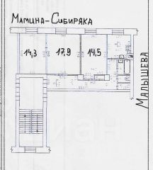 3-комн.кв., 72 м², этаж 5