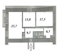 3-комн.кв., 76 м², этаж 9