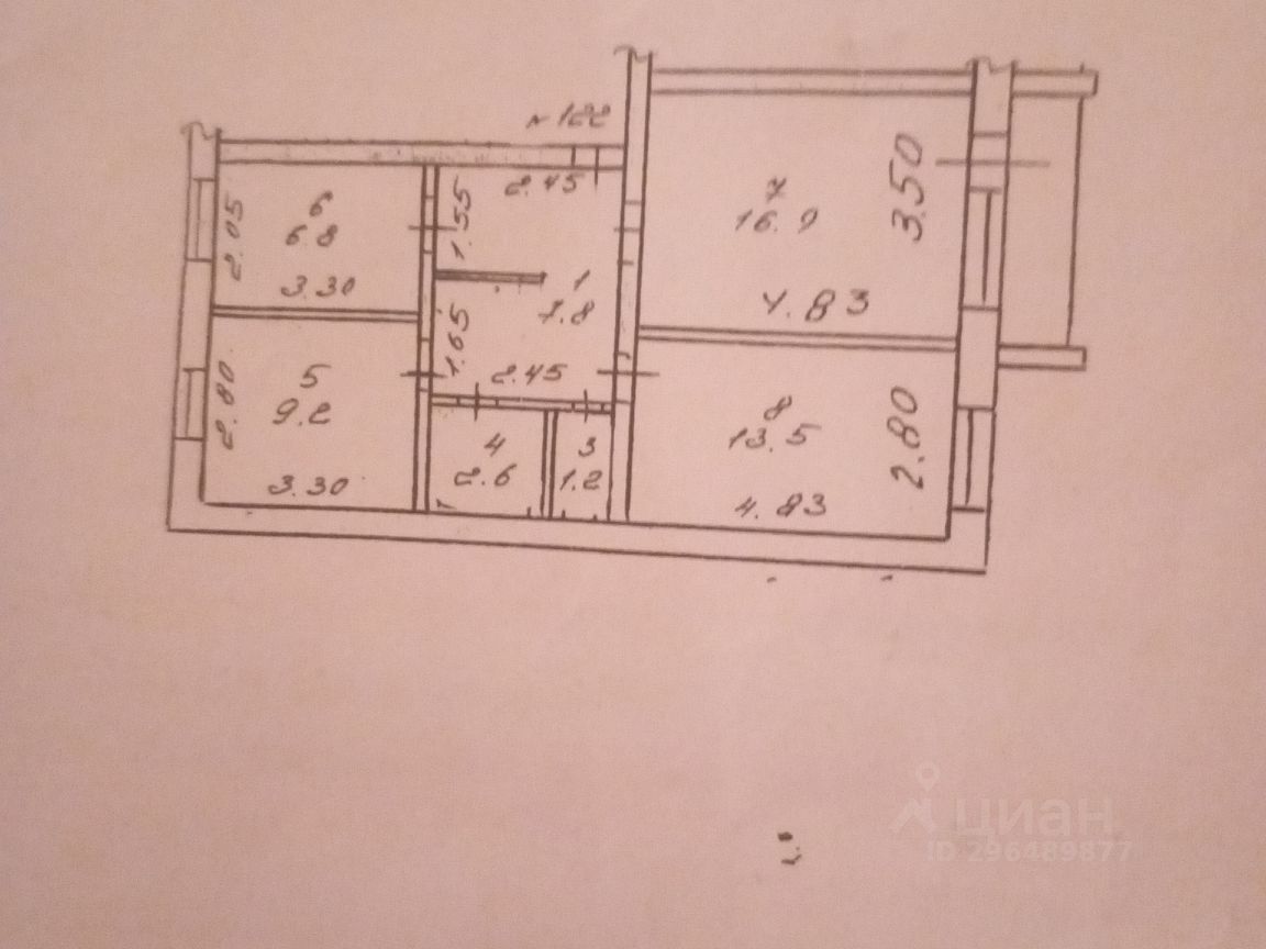 Купить 3-комнатную квартиру на улице Рязано-Уральская в городе Елец,  продажа трехкомнатных квартир во вторичке и первичке на Циан. Найдено 1  объявление