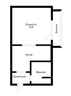 1-комн.кв., 32 м², этаж 9