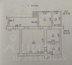 3-комн.кв., 70 м², этаж 1