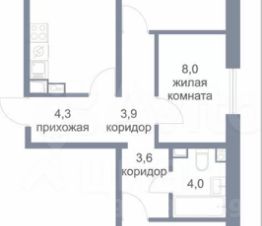 3-комн.кв., 71 м², этаж 8