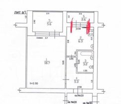 1-комн.кв., 42 м², этаж 1