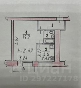 1-комн.кв., 32 м², этаж 2