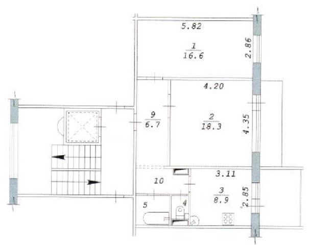 2-комн., 57,2 м², 6/10 этаж